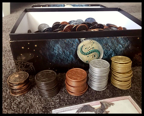 Sarah's game money, hard galleon coins