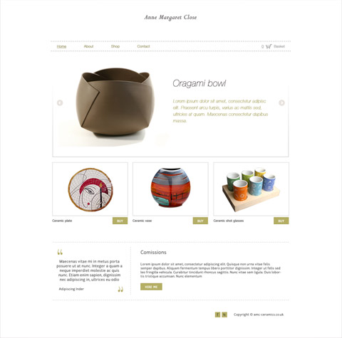 Ceramics online shop design